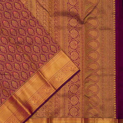 Wine Zariwork Pure Silk Saree