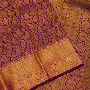 Wine Zariwork Pure Silk Saree