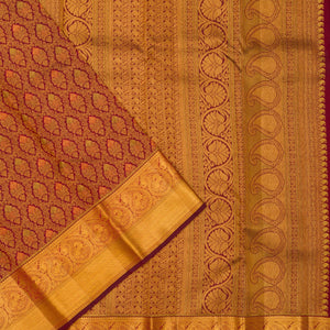 Wine Zariwork Pure Silk Saree