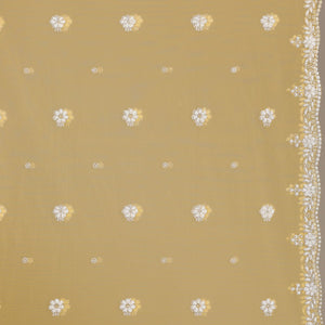 Yellow Pearlwork Net Gown