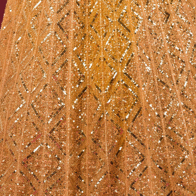 Yellow Sequins Net Readymade Lehenga