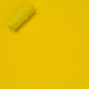Yellow Threadwork Tissue Unstitched Salwar Suit