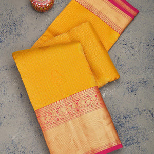 Yellow Zariwork Pure Silk Saree