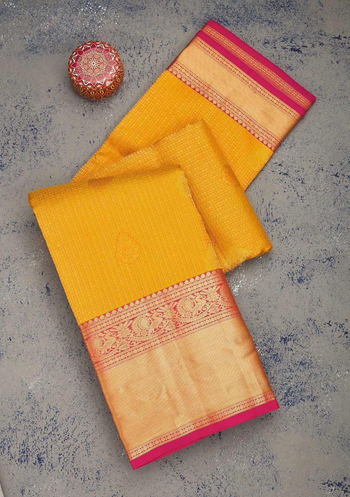 Yellow Zariwork Pure Silk Saree