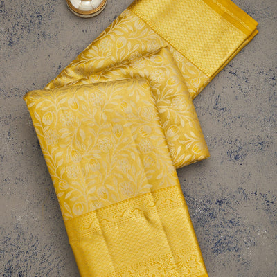 Yellow Zariwork Pure Silk Saree