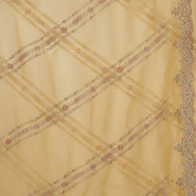 Yellow Zariwork Tissue Saree