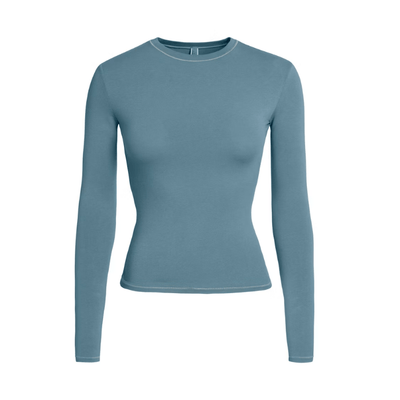 Skims Cotton Jersey Long Sleeve T-Shirt Kyanite