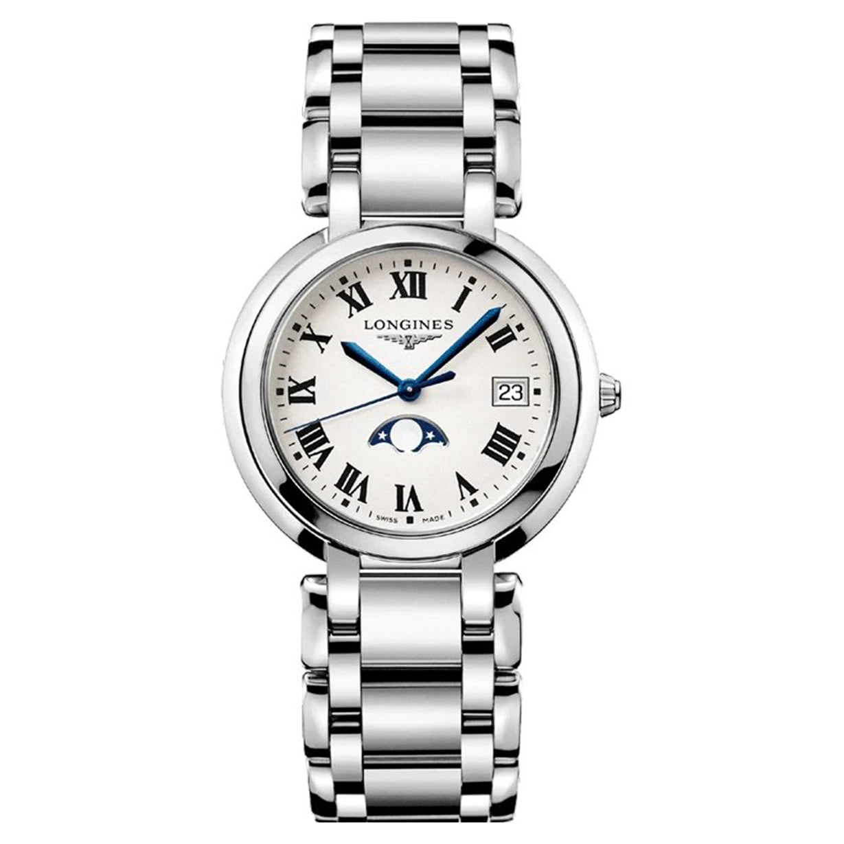 Longines PrimaLuna Silver Dial Women 34mm