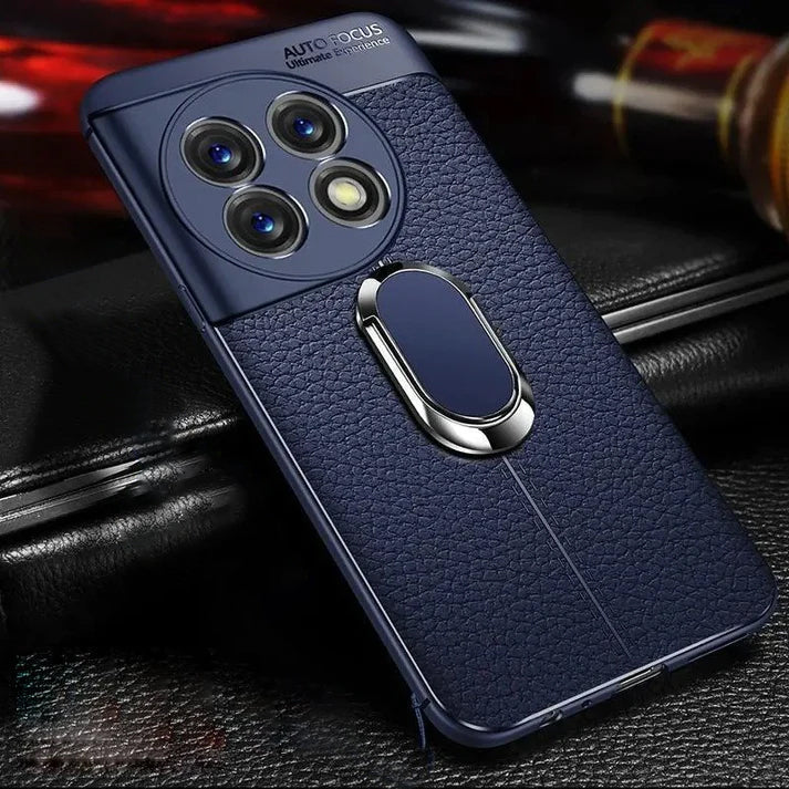 OnePlus 13 Sleek Urban Leather Ring Holder Case