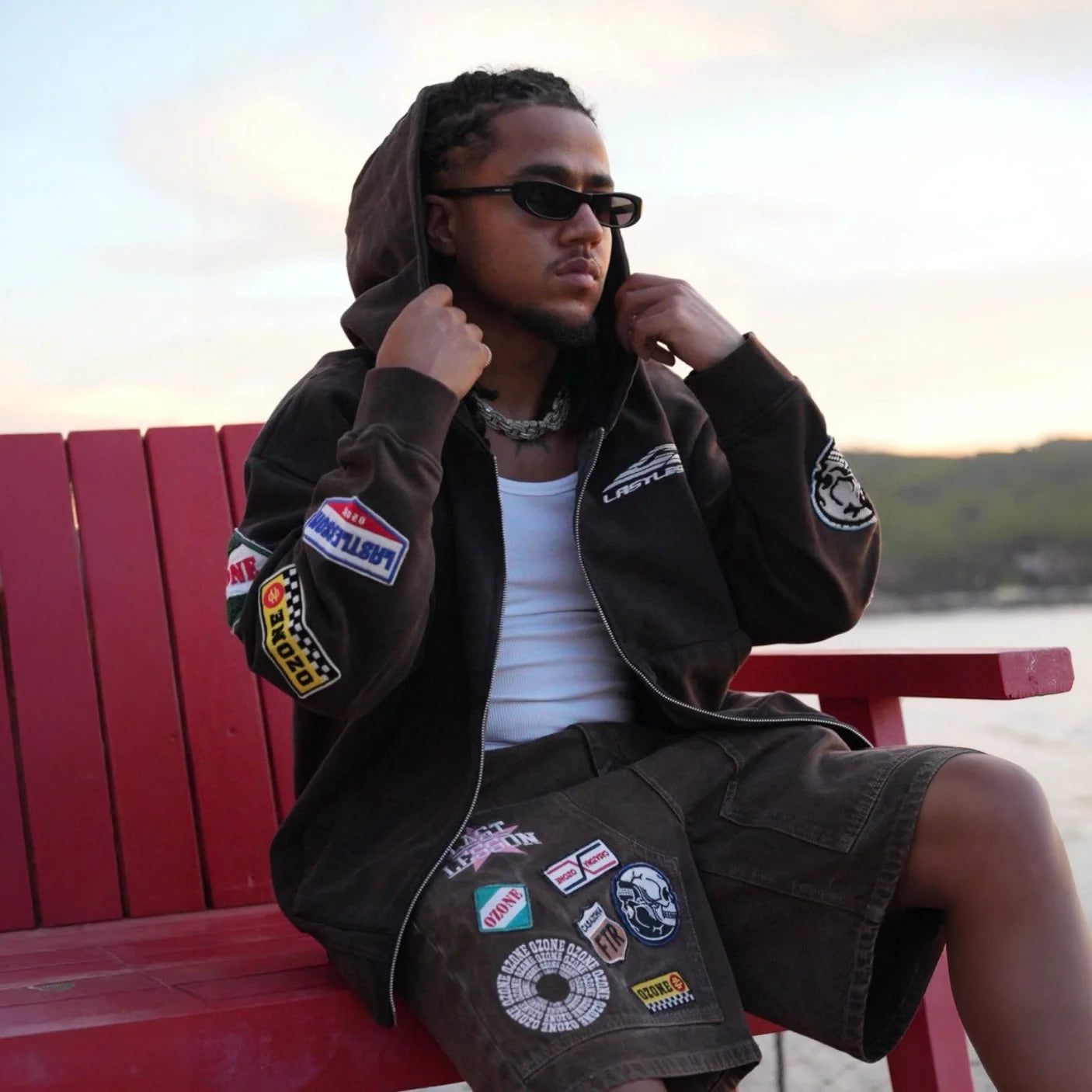 Last Lesson Casazona Brown Zip-Up Hoodie
