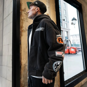 Last Lesson Casazona Brown Zip-Up Hoodie