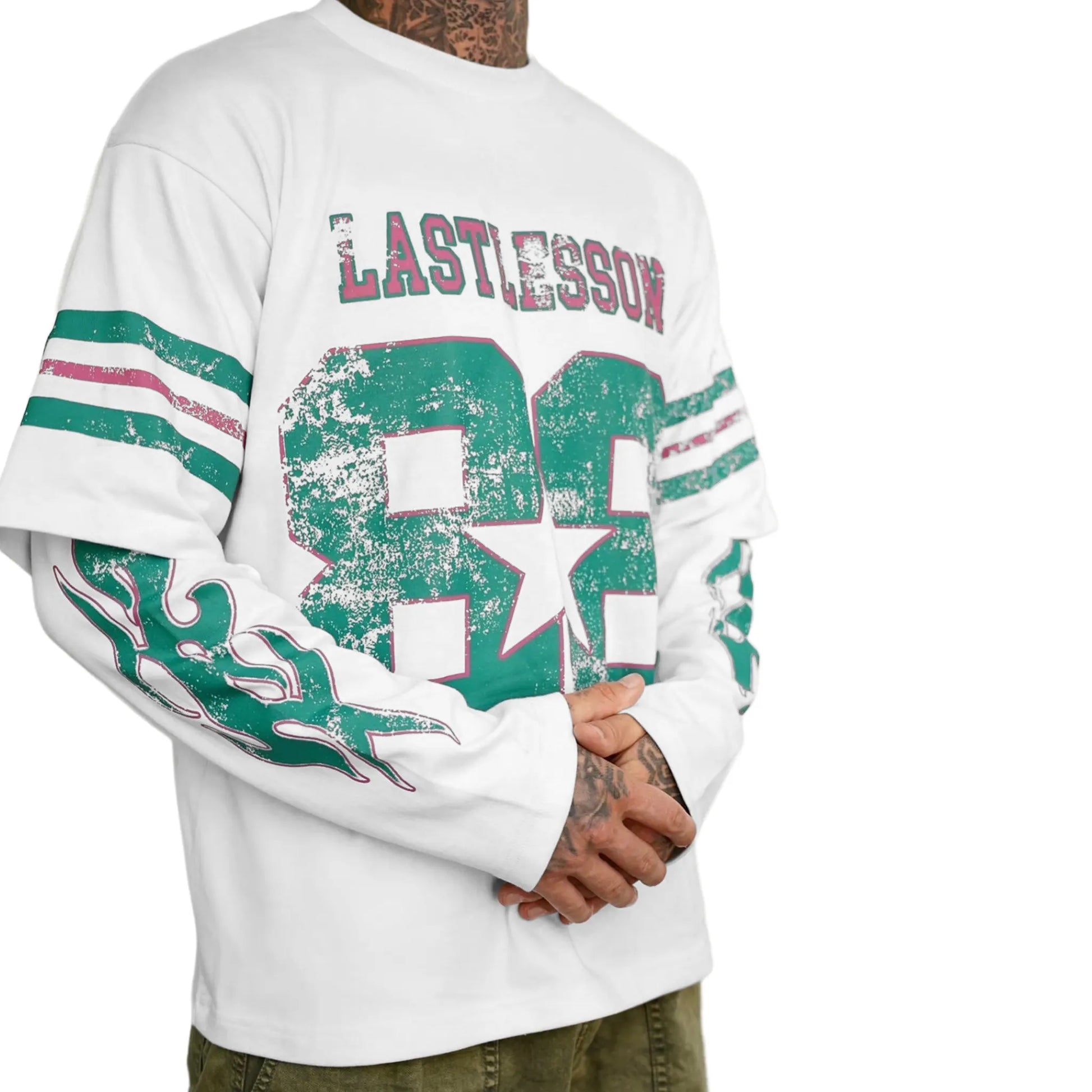 Last Lesson Double Sleeve White Jersey