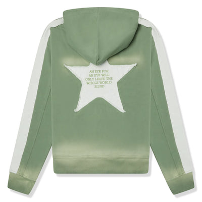 Last Lesson Washed Applique Green Hoodie
