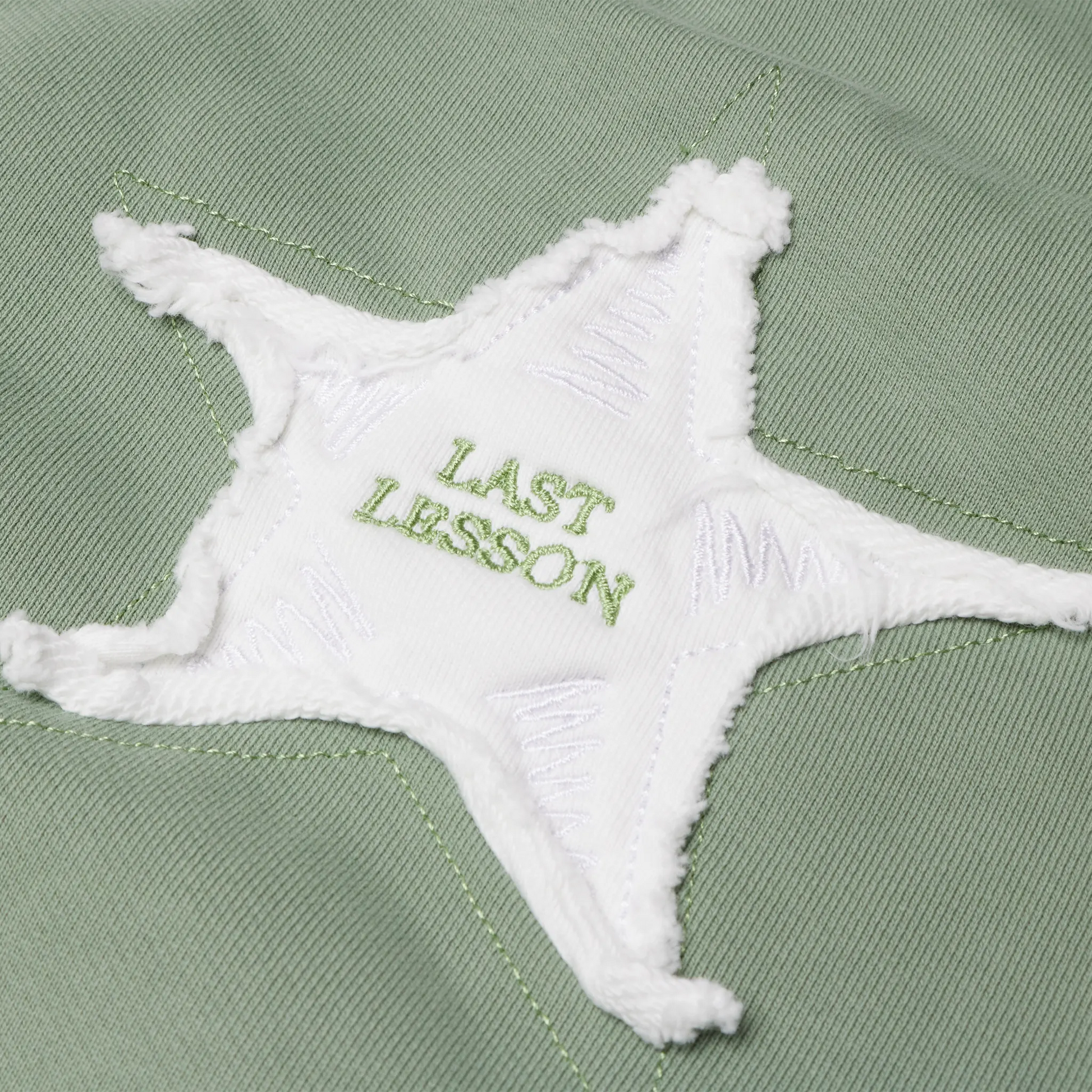 Last Lesson Washed Applique Green Joggers
