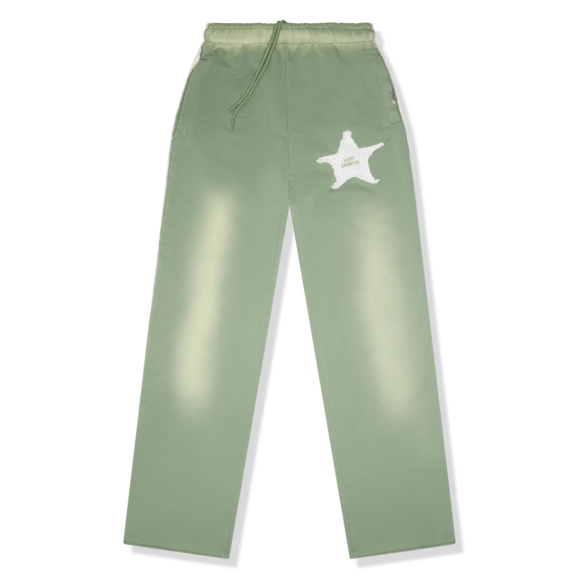 Last Lesson Washed Applique Green Joggers