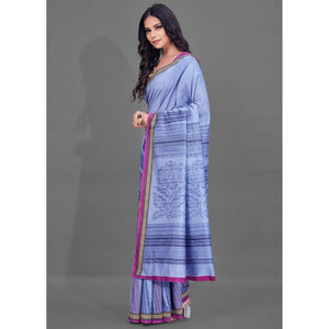 Lavender Casual Wear Printed Bhagalpuri Silk Saree