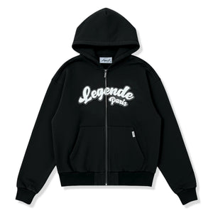 Légende Paris Gum Logo Black Zip-Up Hoodie