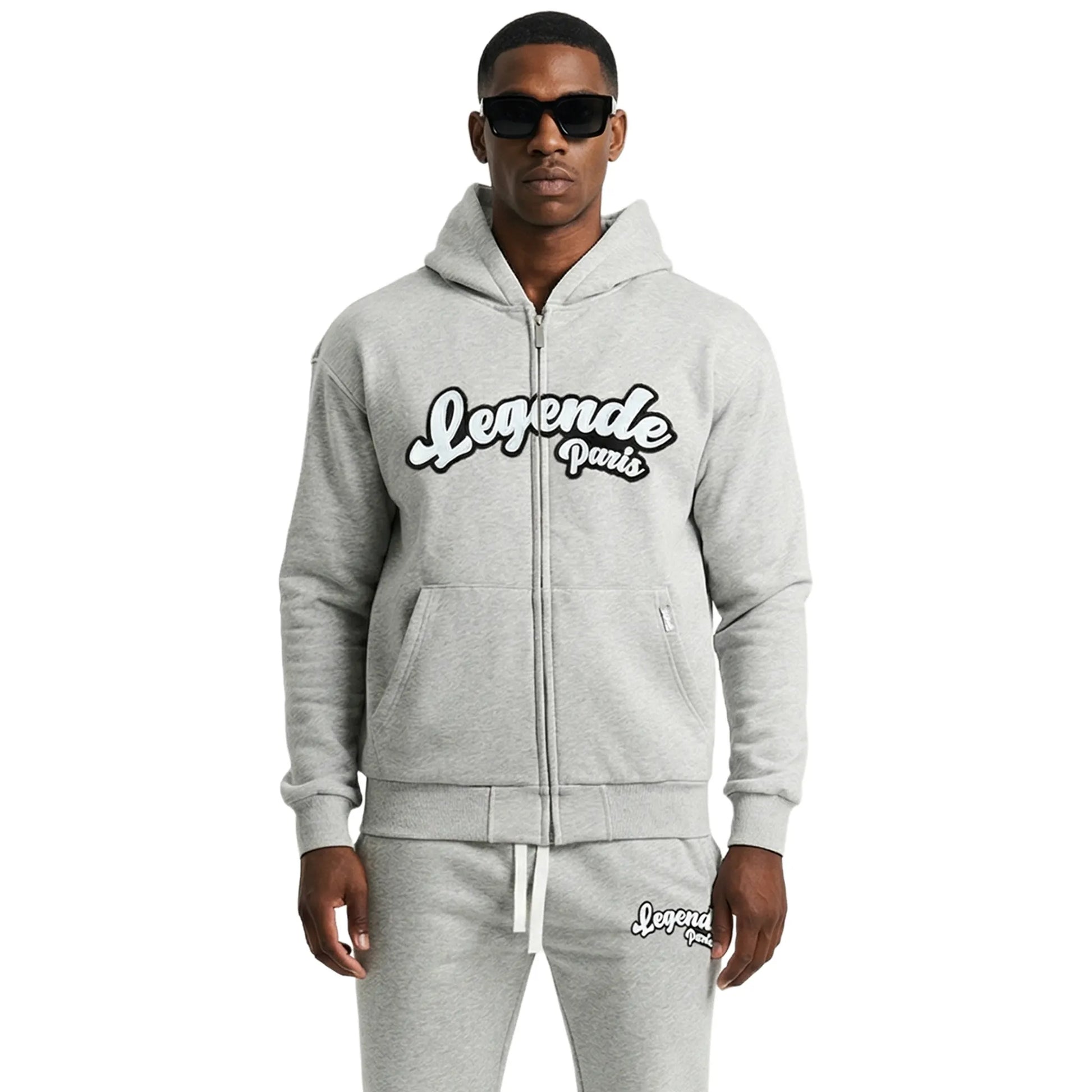 Légende Paris Gum Logo Grey Zip-Up Hoodie