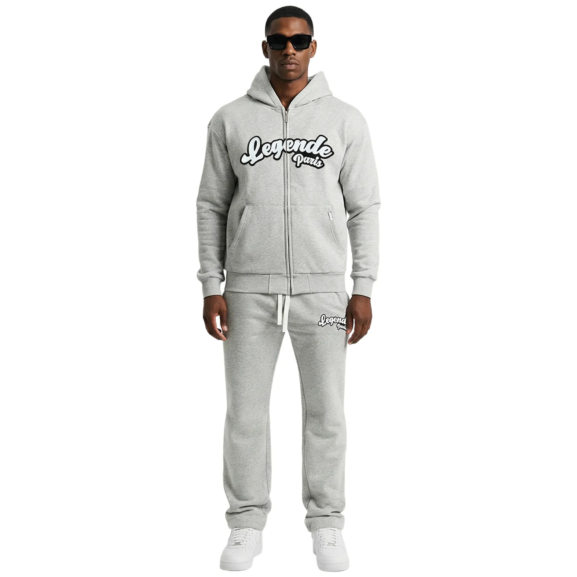 Légende Paris Gum Logo Grey Zip-Up Hoodie