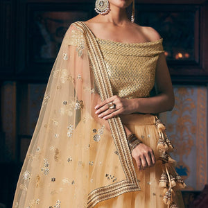 Cream Lehenga Choli