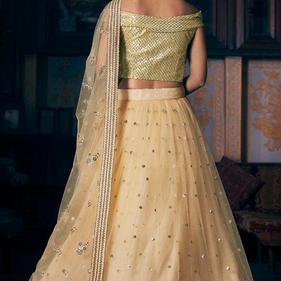 Cream Lehenga Choli