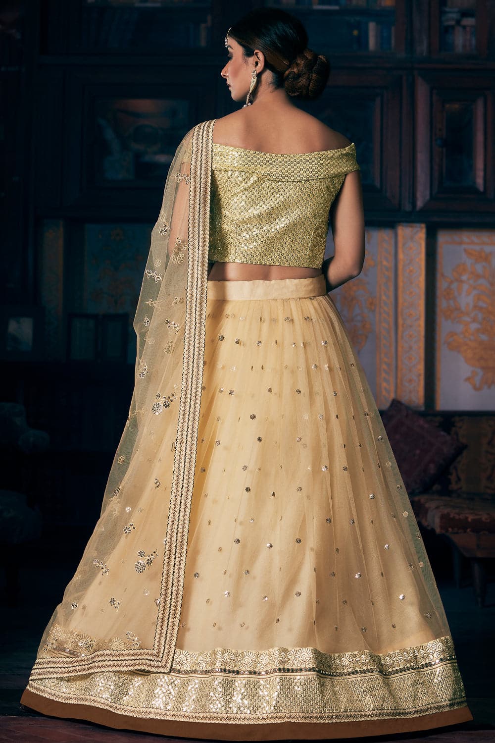 Cream Lehenga Choli