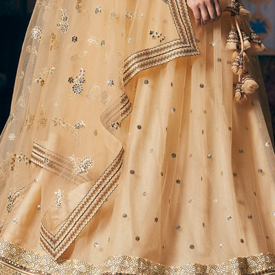Cream Lehenga Choli