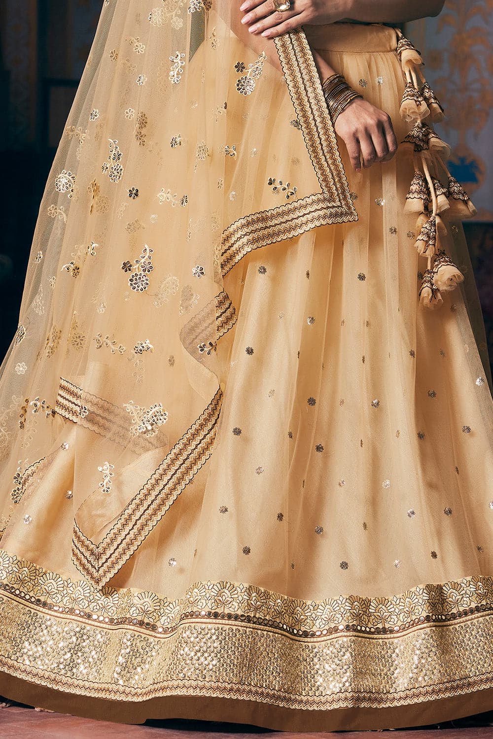 Cream Lehenga Choli