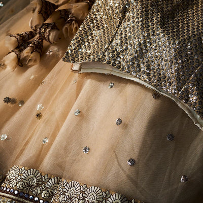 Cream Lehenga Choli
