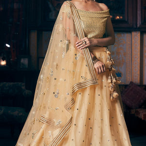 Cream Lehenga Choli