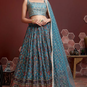 Turkish Blue Lehenga Choli
