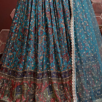 Turkish Blue Lehenga Choli