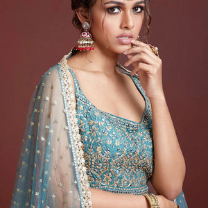 Turkish Blue Lehenga Choli