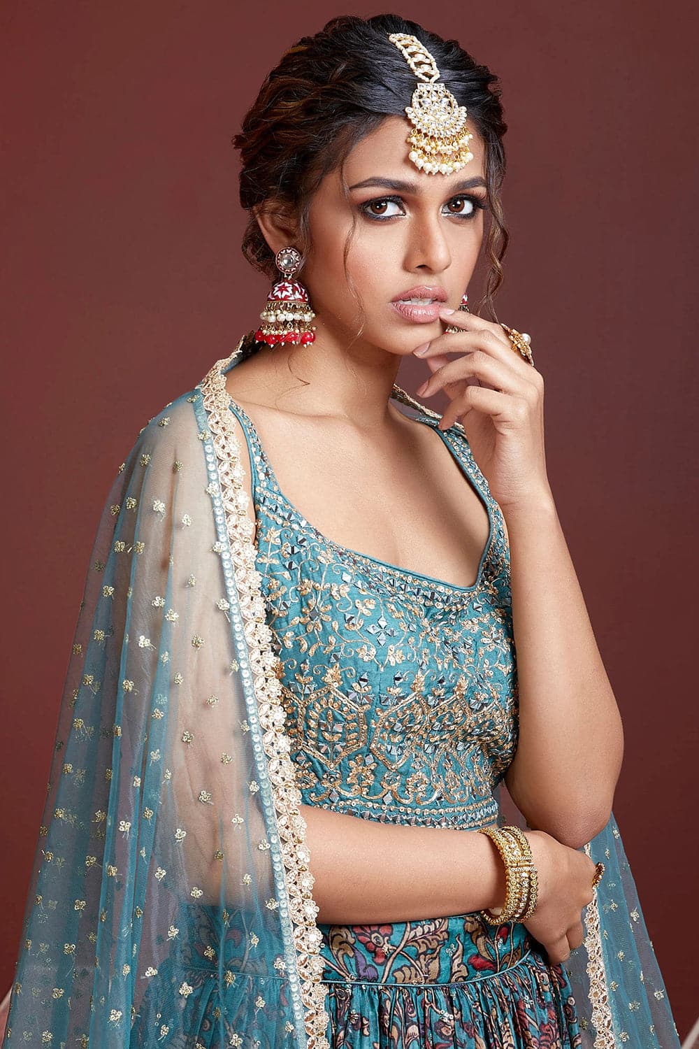 Turkish Blue Lehenga Choli