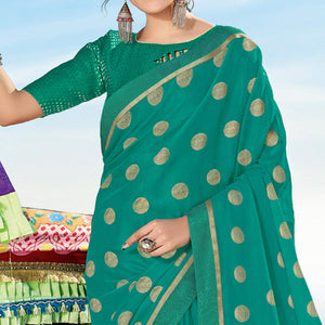 Light Blue  Casual Wear Printed Chiffon Saree
