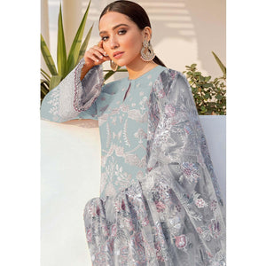 Light Blue Embroidered With Embellished Georgette Pakistani Suit