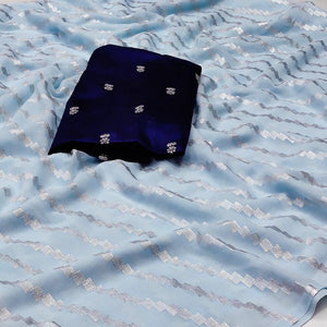 Light Blue Foil Printed Georgette Saree