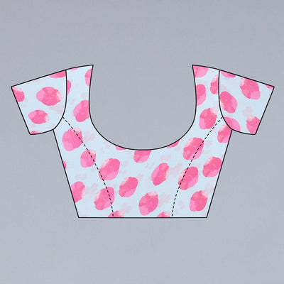 Light Blue Printed Georgette Saree