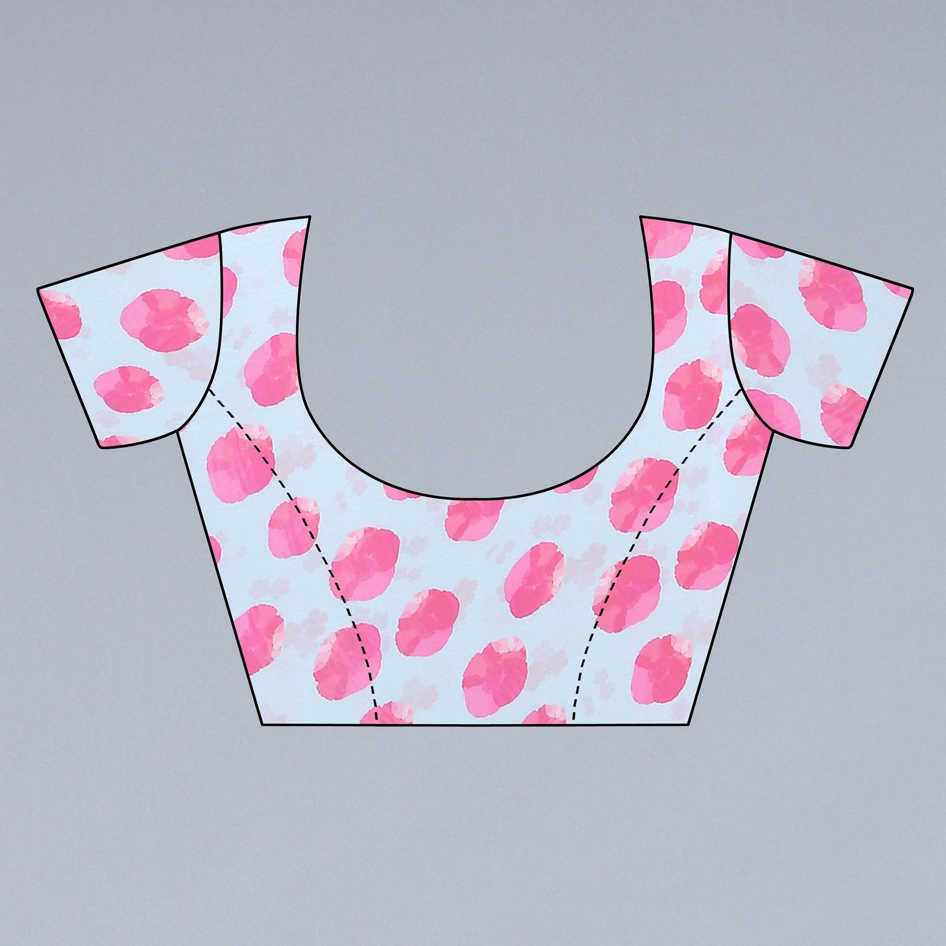 Light Blue Printed Georgette Saree