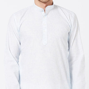 Light Blue Solid Pure Cotton Kurta