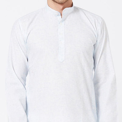 Light Blue Solid Pure Cotton Kurta