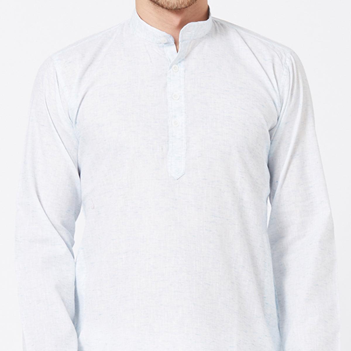 Light Blue Solid Pure Cotton Kurta