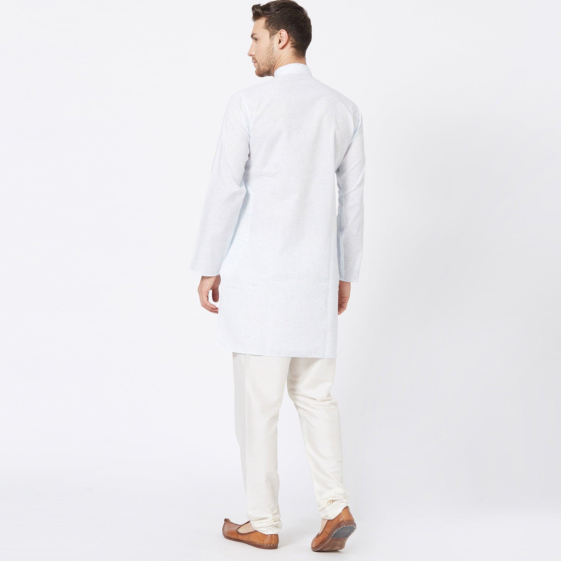 Light Blue Solid Pure Cotton Kurta