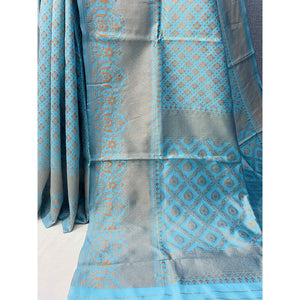Light Blue Woven Banarasi Silk Saree