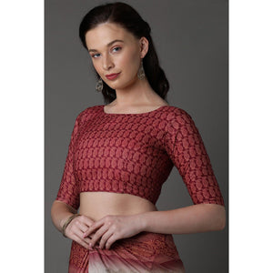 Light Green Casual Cotton Silk Printed Saree With Unstitched Blouse