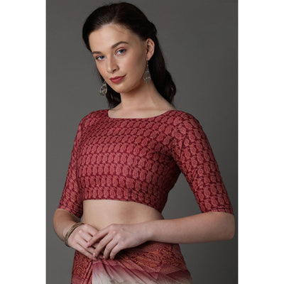 Light Green Casual Cotton Silk Printed Saree With Unstitched Blouse