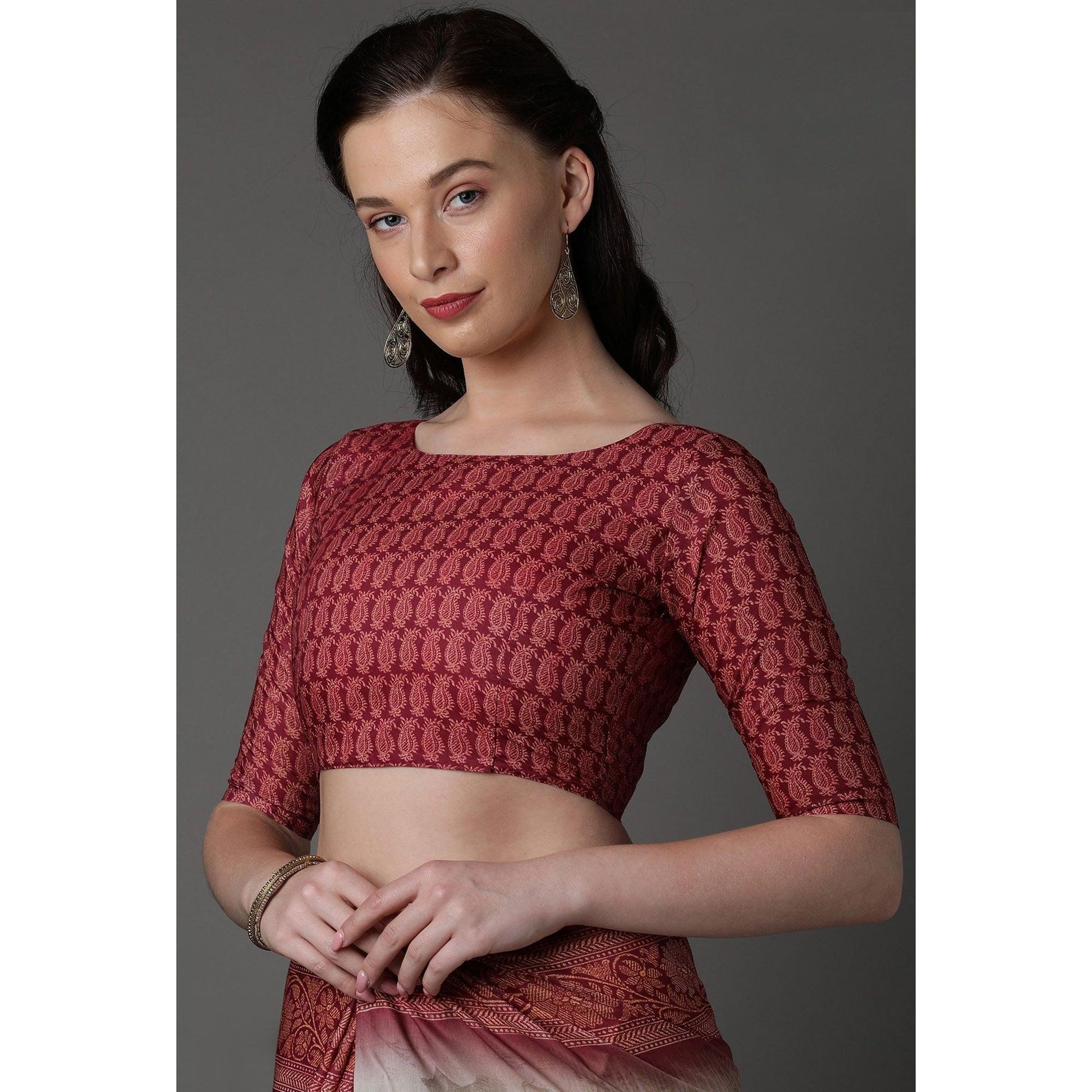 Light Green Casual Cotton Silk Printed Saree With Unstitched Blouse