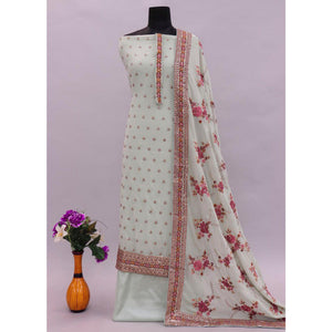 Light Green Embroidered With Embellished Georgette Salwar Suit