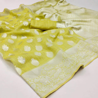 Light Green Festive Wear Woven Banarasi Saree
