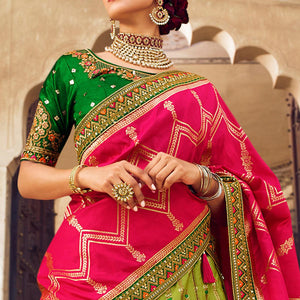 Light Green Festive Wear Woven Heavy Banarasi Silk Lehenga Choli